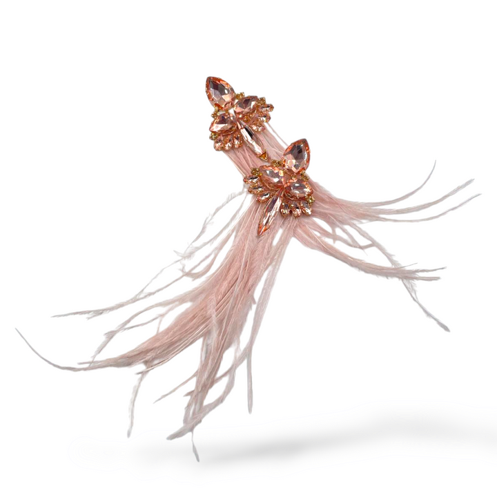 END OF COLLECTION - Feather and zirconia earrings
