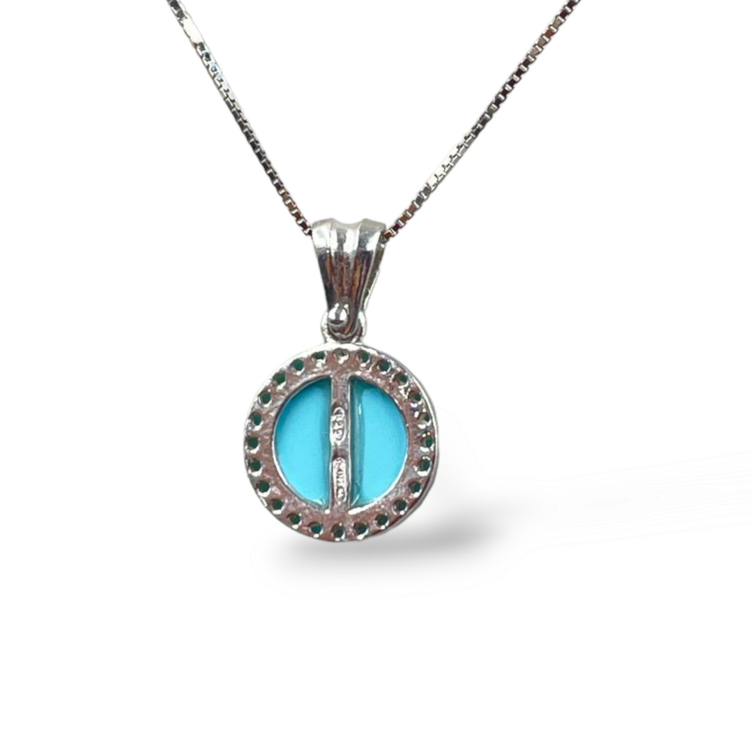 END OF COLLECTION - Turquoise paste pendant mounted on silver
