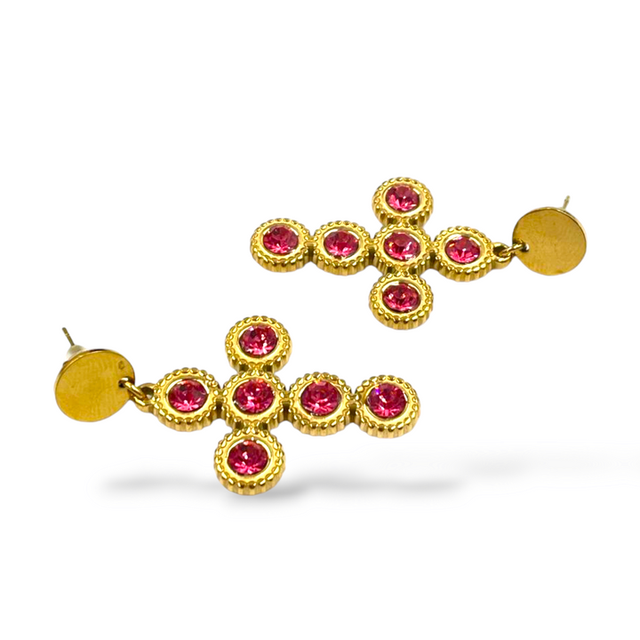 END OF COLLECTION - Cross earrings on zirconia