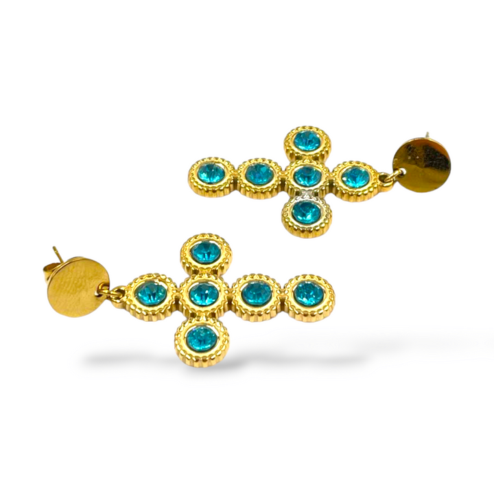 END OF COLLECTION - Cross earrings on zirconia