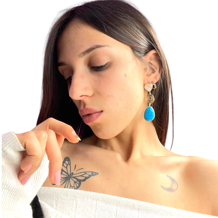 Opal and Turquoise Earrings