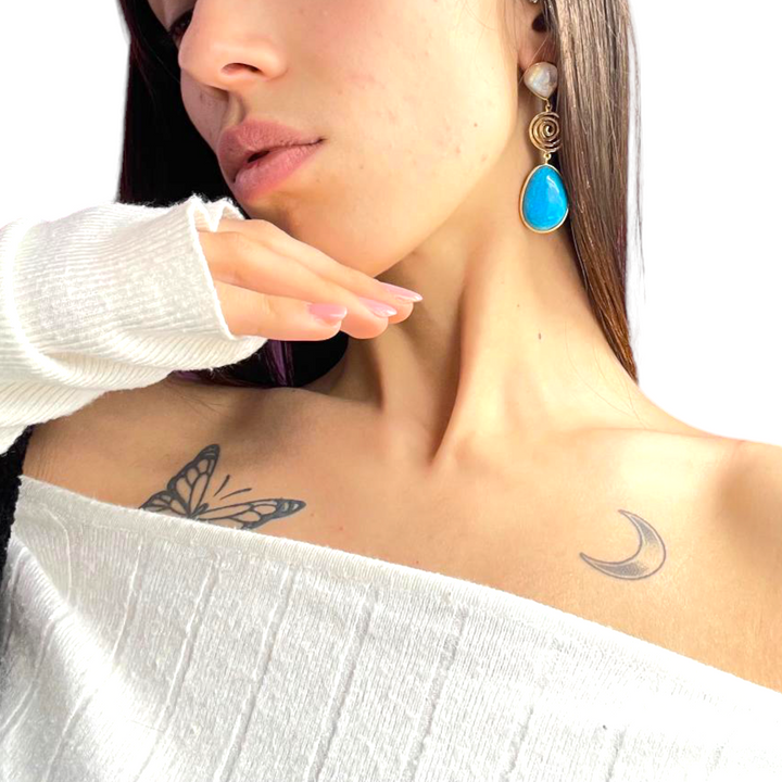 Opal and Turquoise Earrings