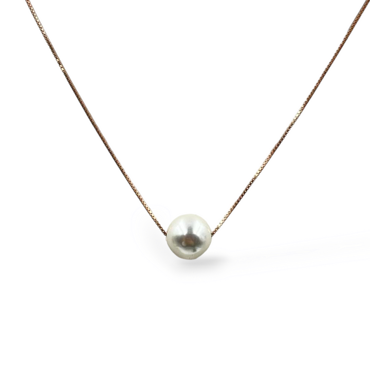 END OF COLLECTION OFFER - Necklace on pearl and copper silver