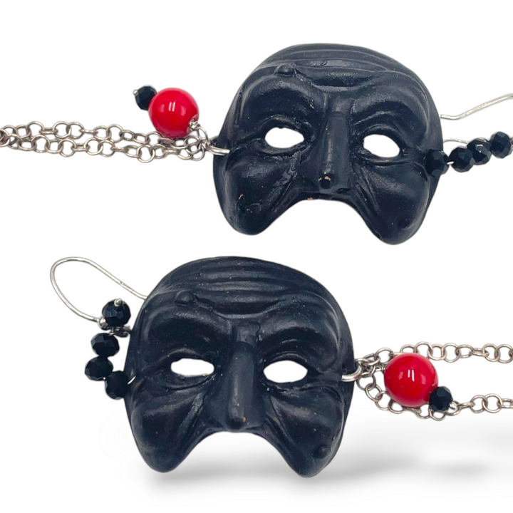 END OF COLLECTION OFFER - Pulcinella earrings on lava stone