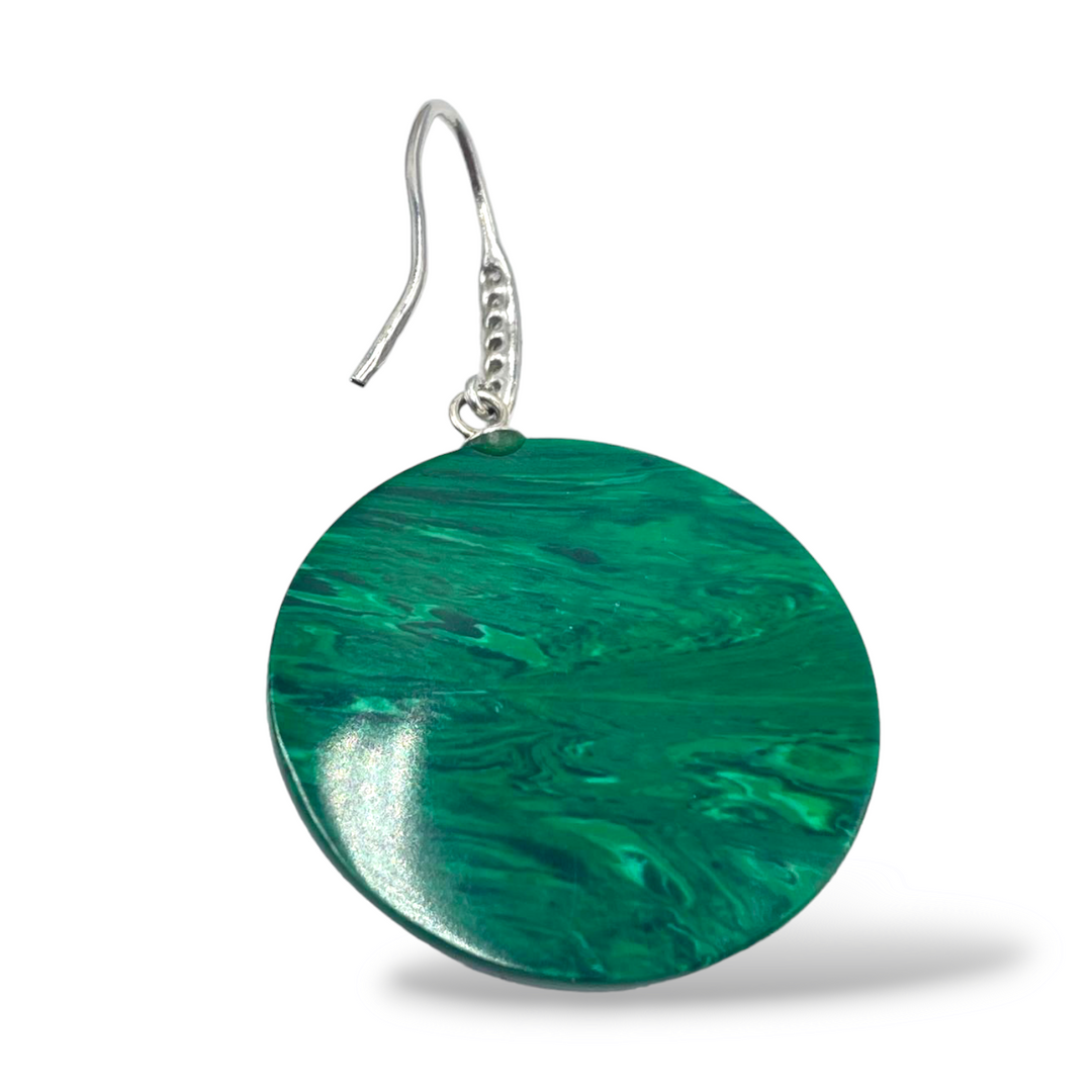 END OF COLLECTION - Tree of life cameo earrings mounted on malachite