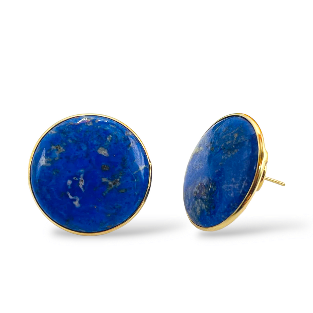 END OF COLLECTION - Lapis lazuli earrings mounted on silver
