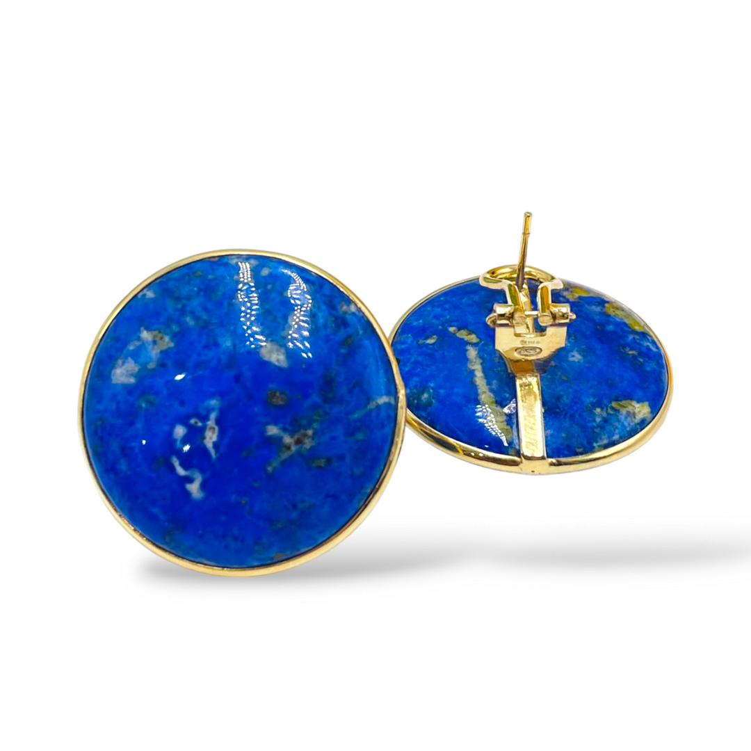 END OF COLLECTION - Lapis lazuli earrings mounted on silver