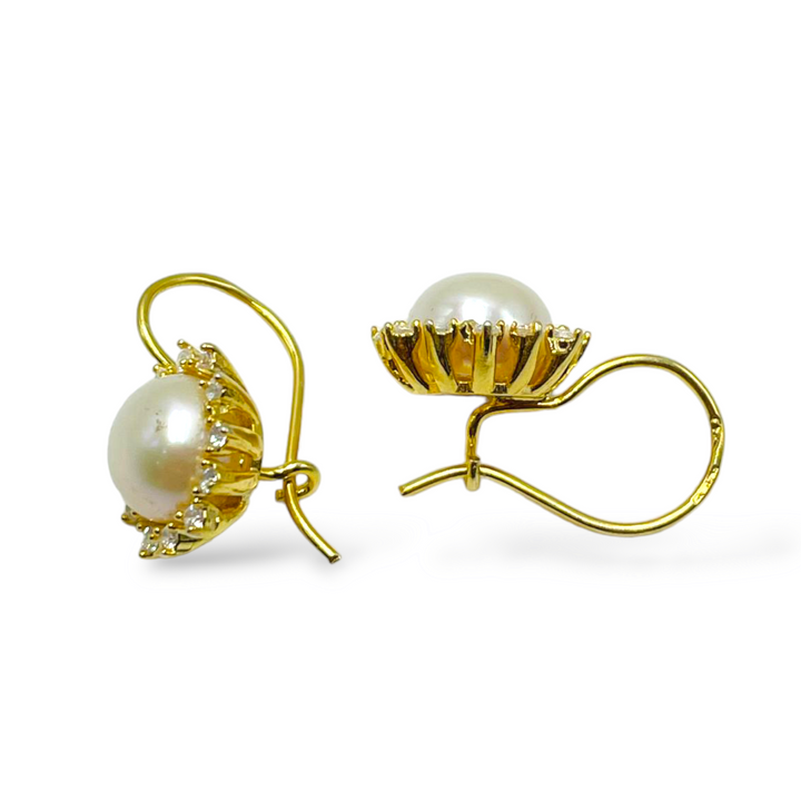 Sun earrings on pearls
