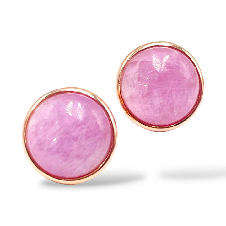 END OF COLLECTION - Kunzite earrings mounted on copper silver