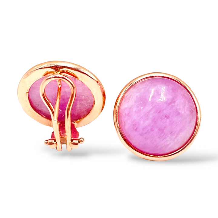 END OF COLLECTION - Kunzite earrings mounted on copper silver
