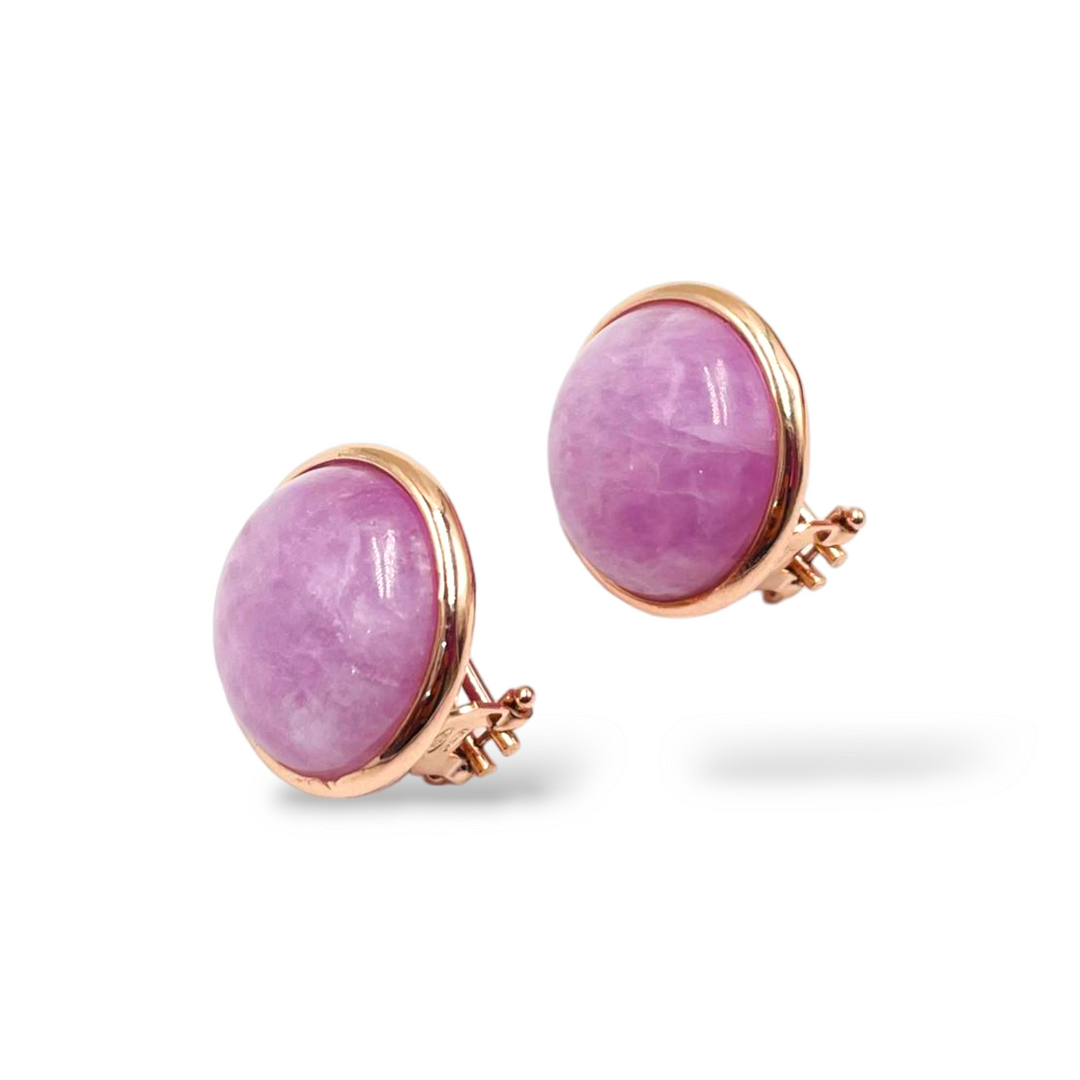 END OF COLLECTION - Kunzite earrings mounted on copper silver