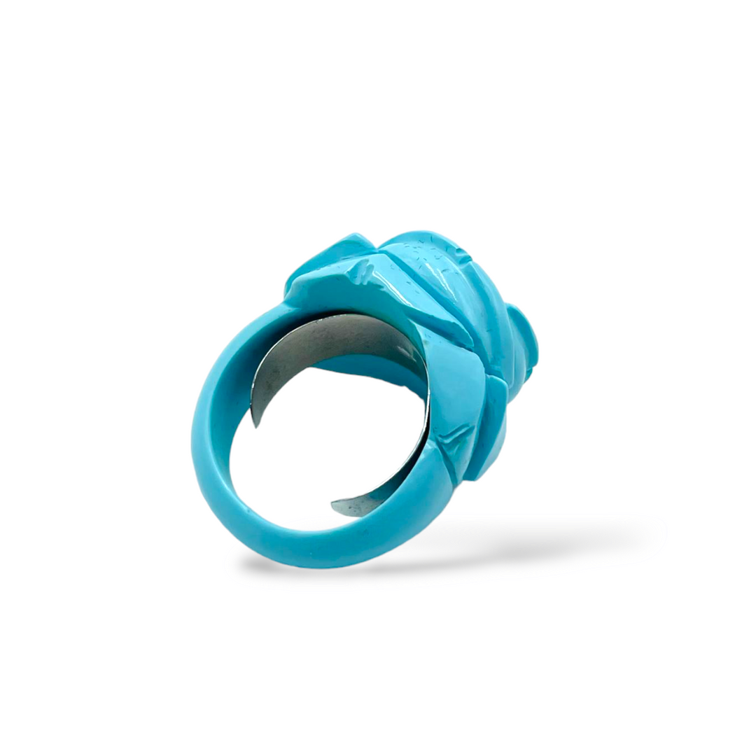 Anello rosa in pasta di turchese Lucia Vitiello Gioielli di Napoli