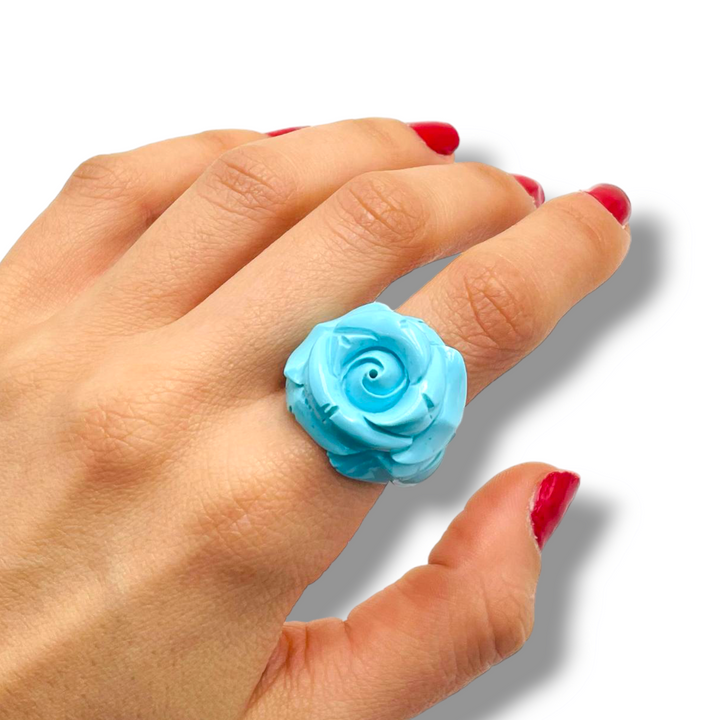 Anello rosa in pasta di turchese Lucia Vitiello Gioielli di Napoli