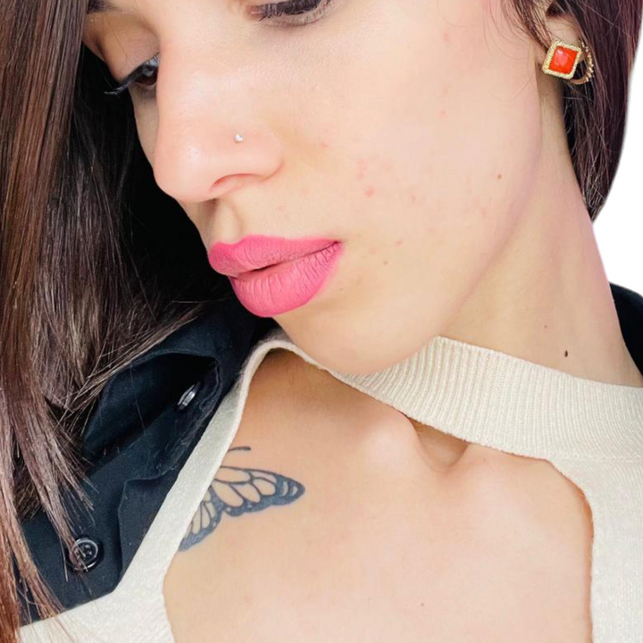 LAUNCH OFFER - Real coral square earrings, mounted on hammered silver