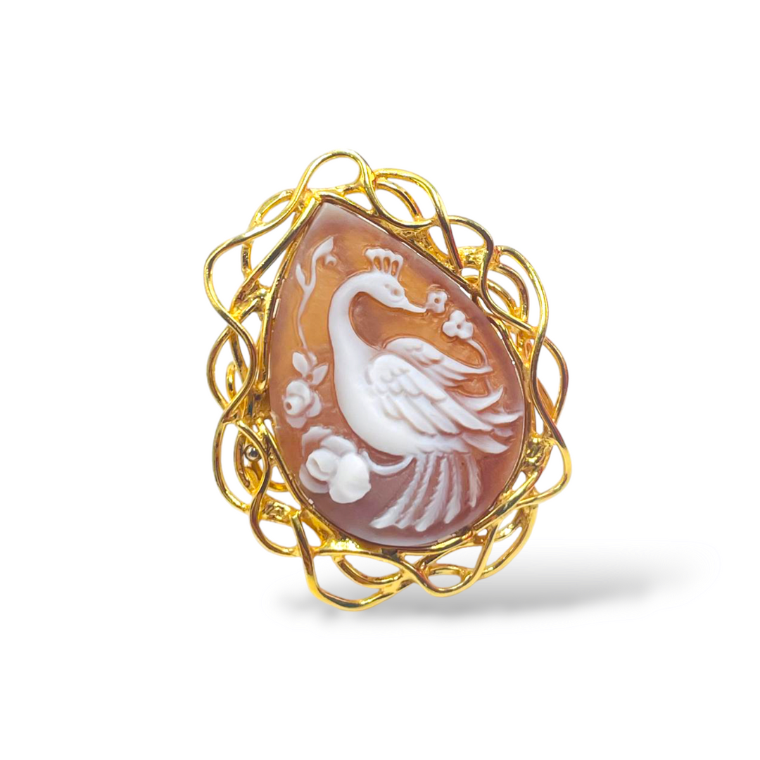 Anello fenice in cammeo montato su argento Lucia Vitiello Gioielli di Napoli