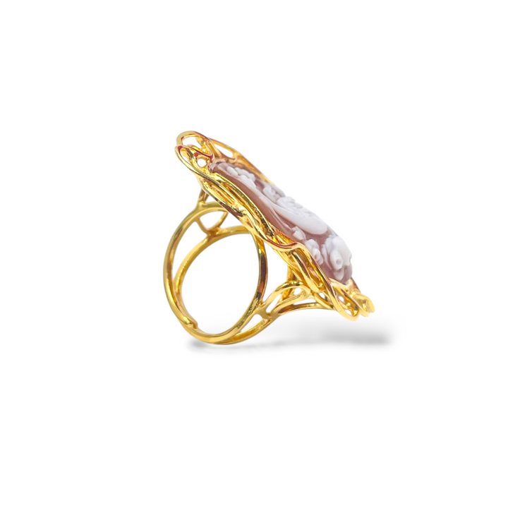 Anello fenice in cammeo montato su argento Lucia Vitiello Gioielli di Napoli