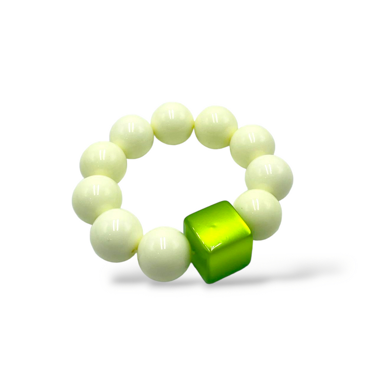 END OF COLLECTION - Green sphere and square bracelet
