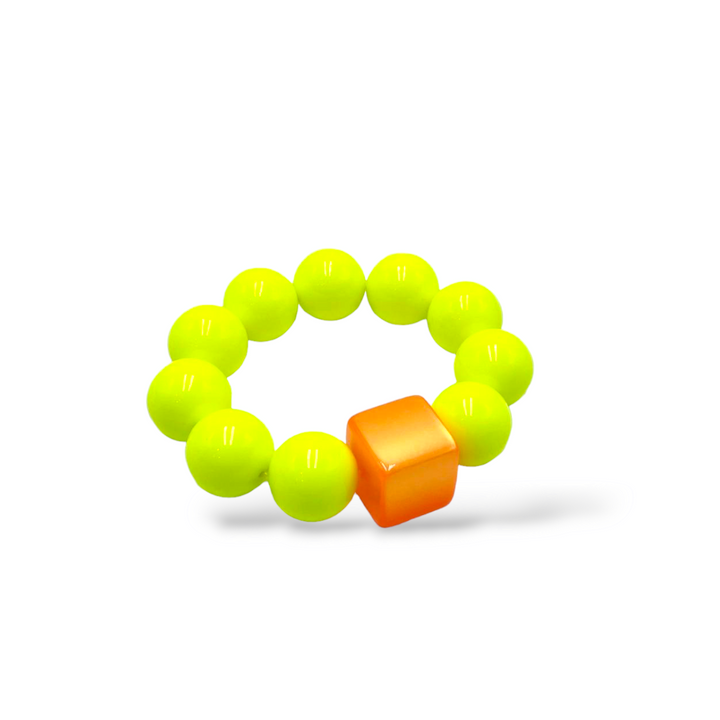 END OF COLLECTION - Bracelet spheres and square in yellow and orange