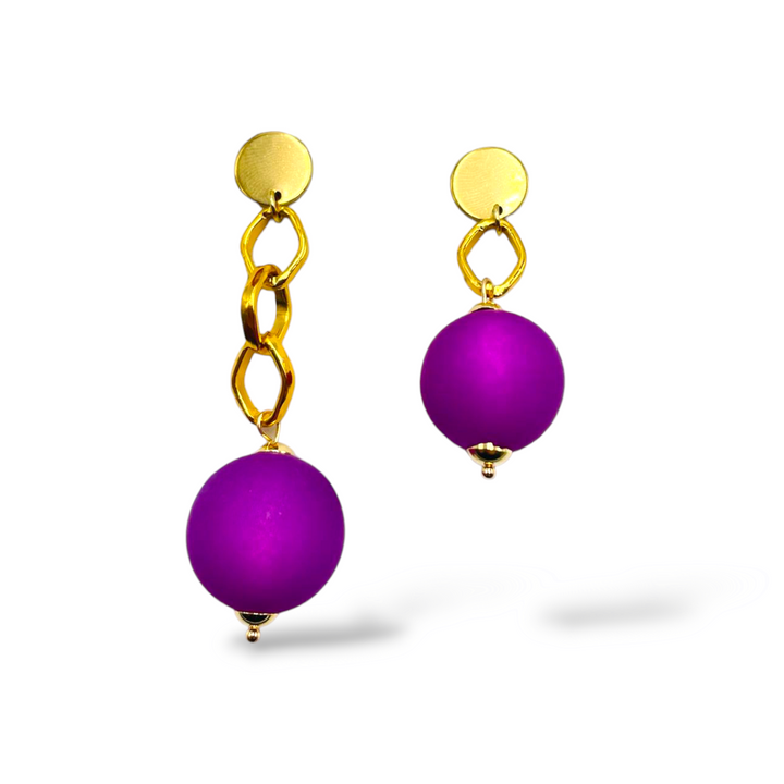 END OF COLLECTION - Magic sphere earrings in lilac resin