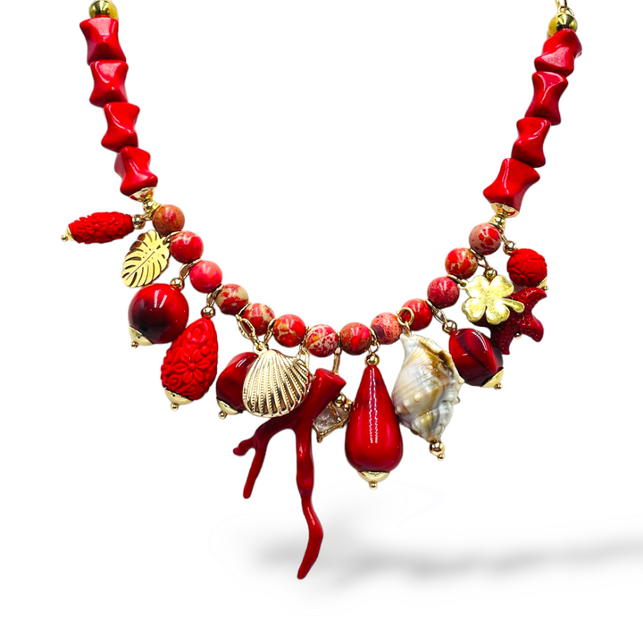 END OF COLLECTION - Marine and resin branch necklace