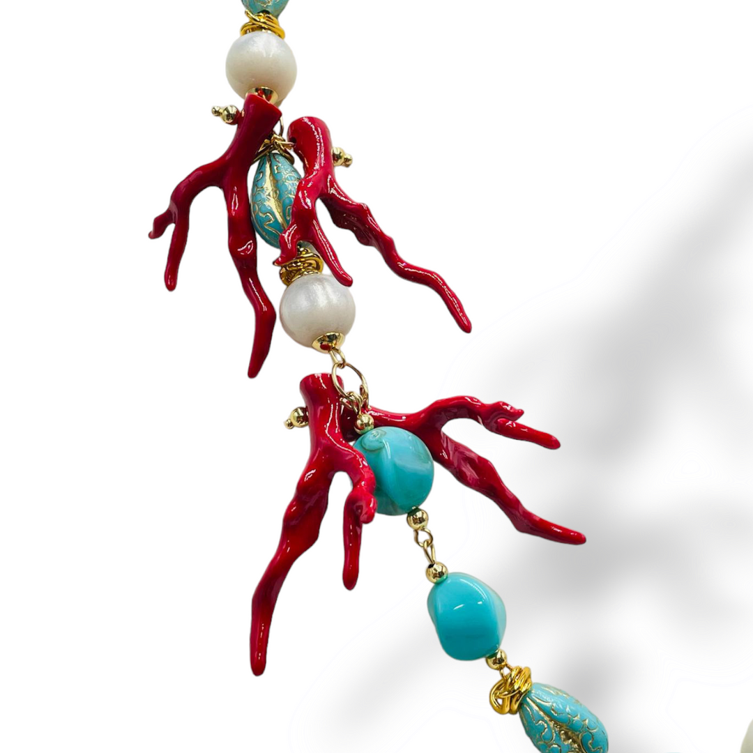 END OF COLLECTION - Marine and resin branch necklace
