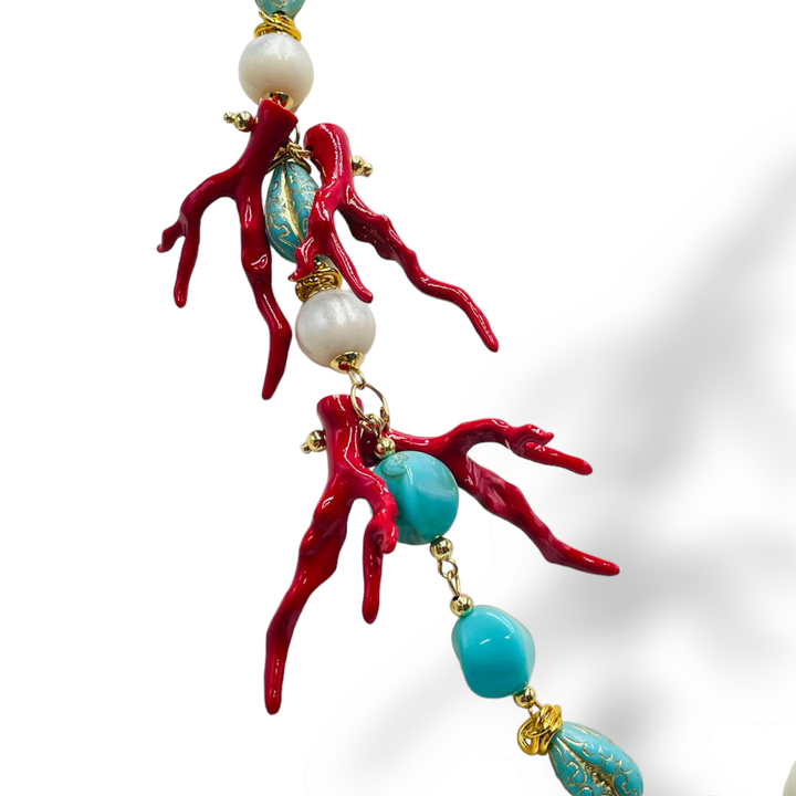 END OF COLLECTION - Marine and resin branch necklace