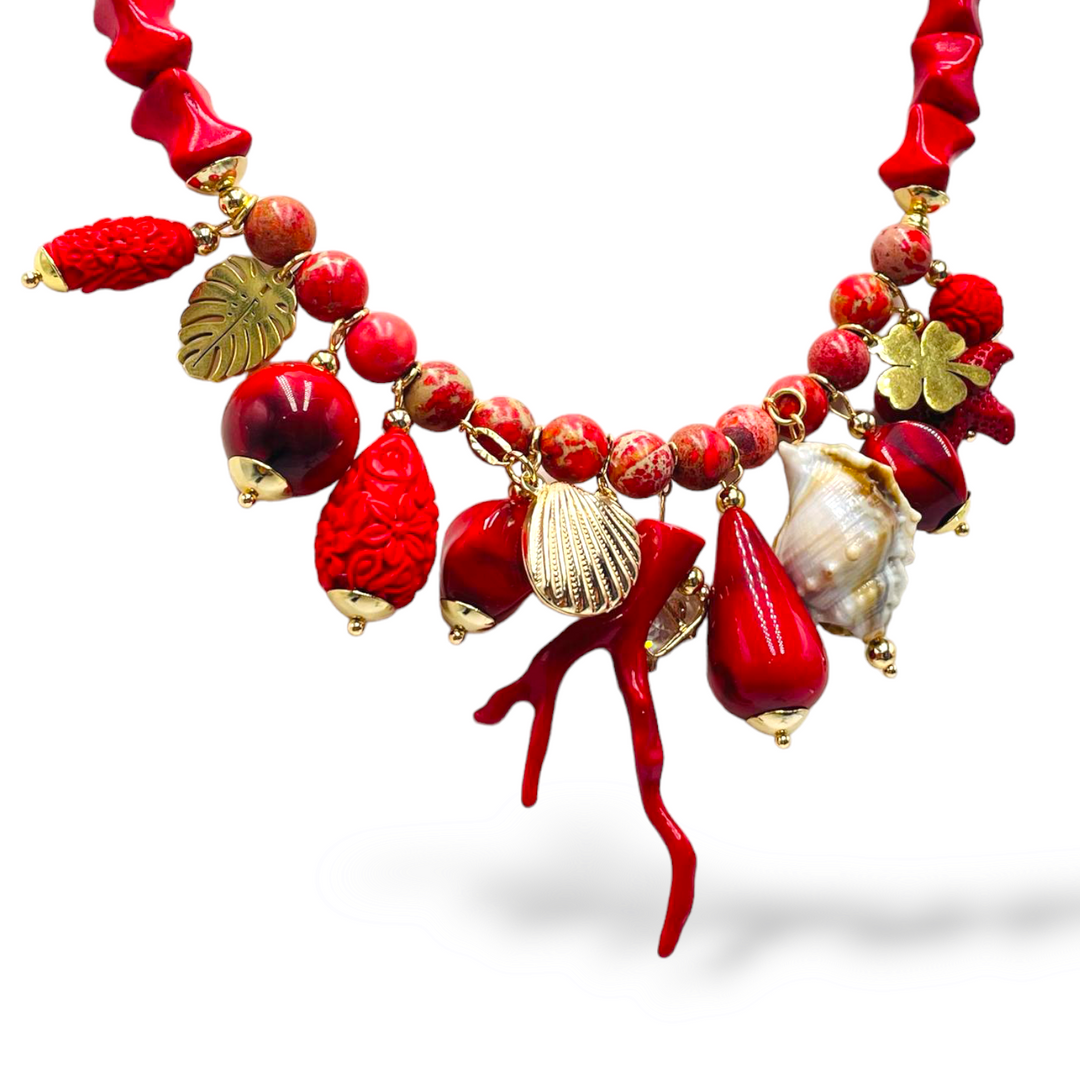 END OF COLLECTION - Marine and resin branch necklace