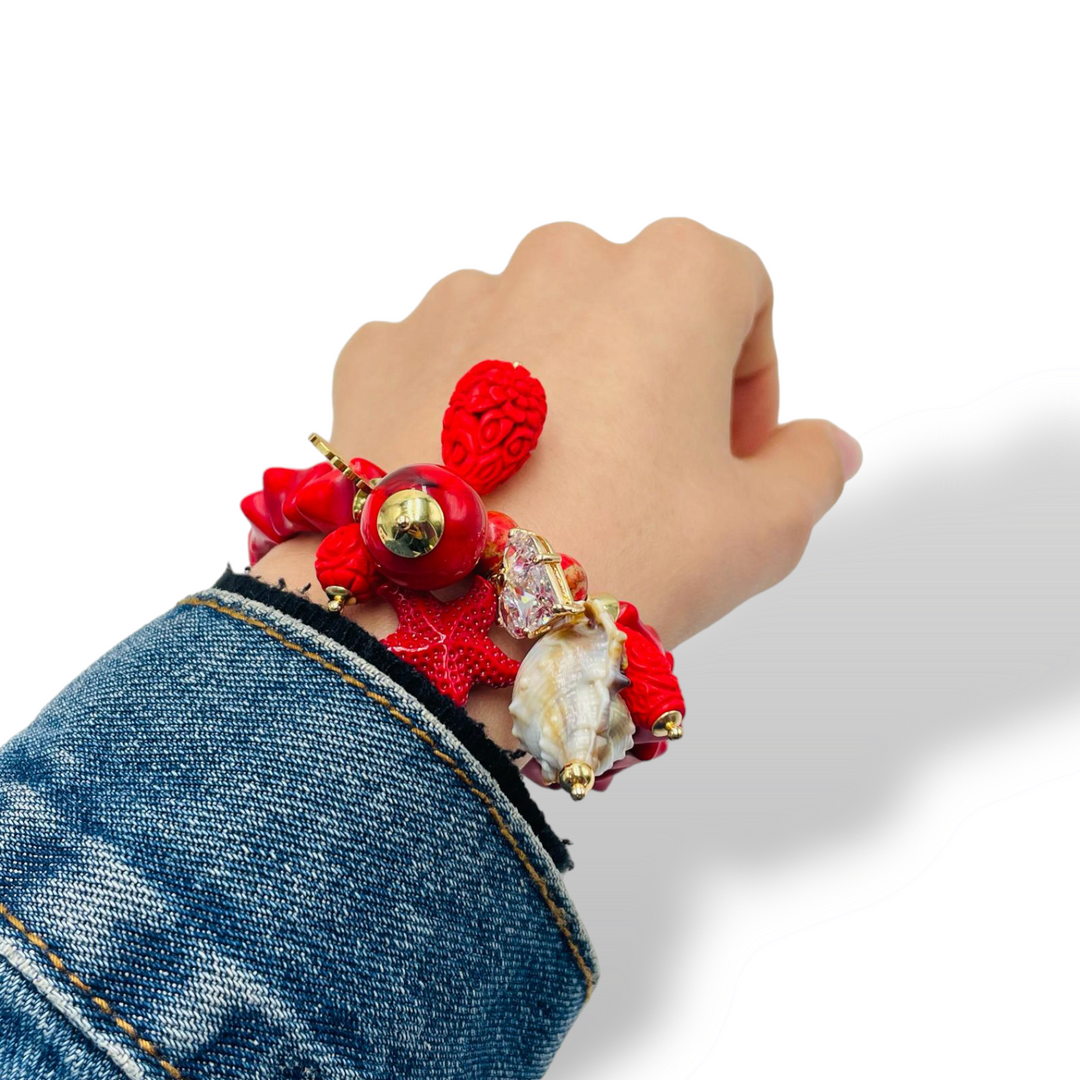 END OF COLLECTION - Marine bracelet and coral paste branches