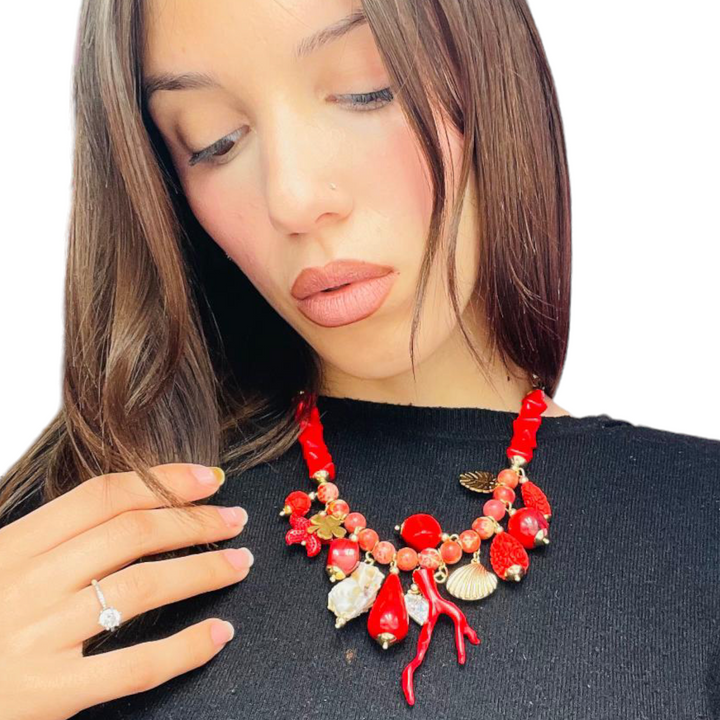 END OF COLLECTION - Marine and resin branch necklace