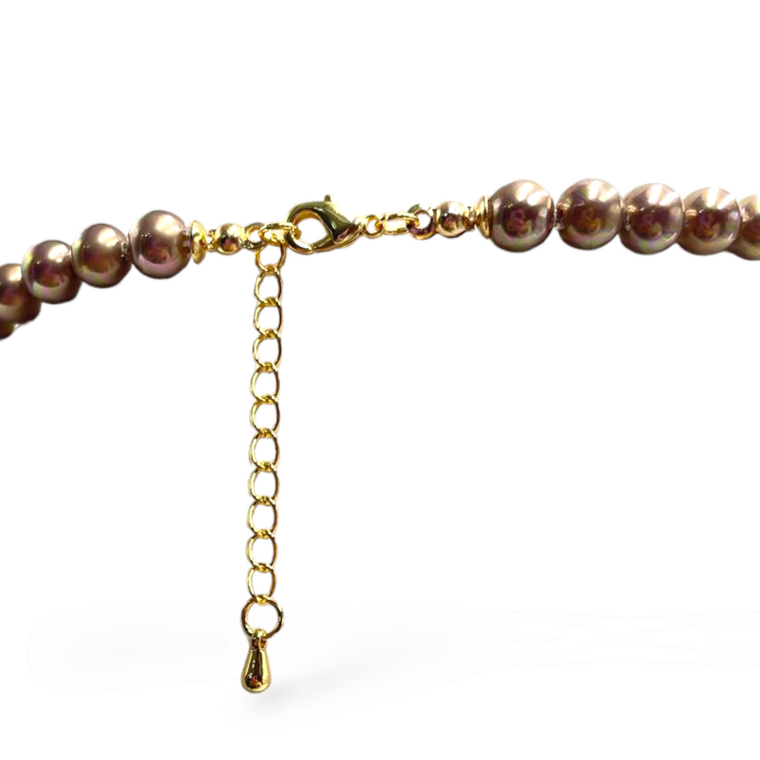 Collana fiori in cammeo montata su argento