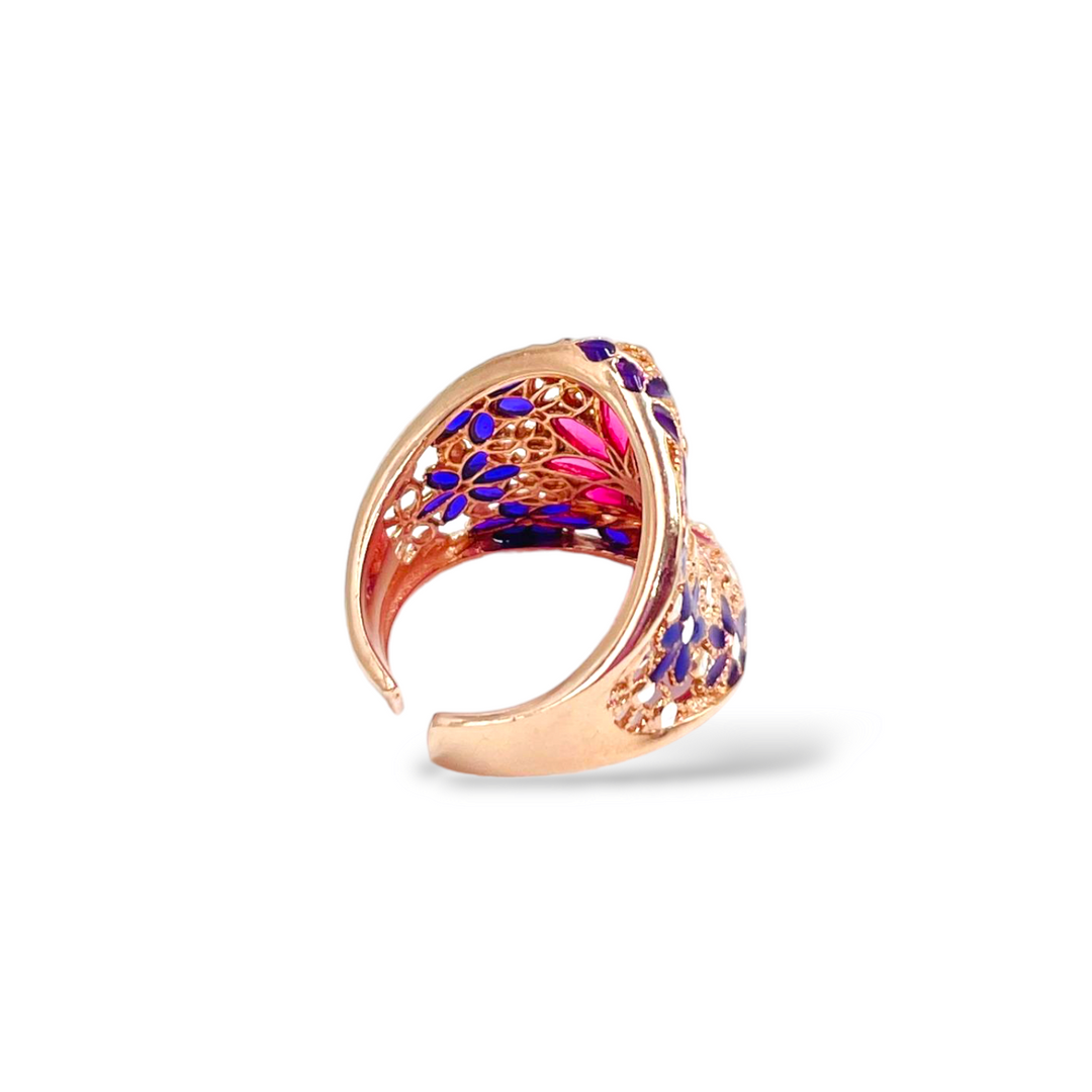 Enamelled silver ring with filigree workmanship