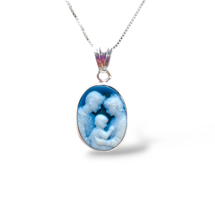 Le mammine su agata montata in argento