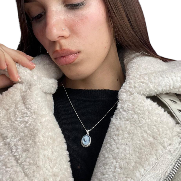 Le mammine su agata montata in argento
