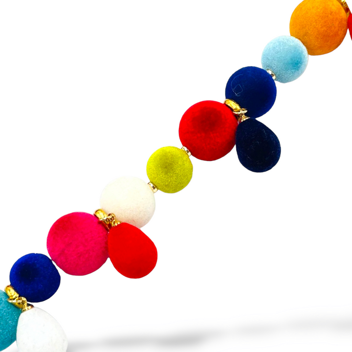 END OF COLLECTION - Bracelet with colored fabric spheres