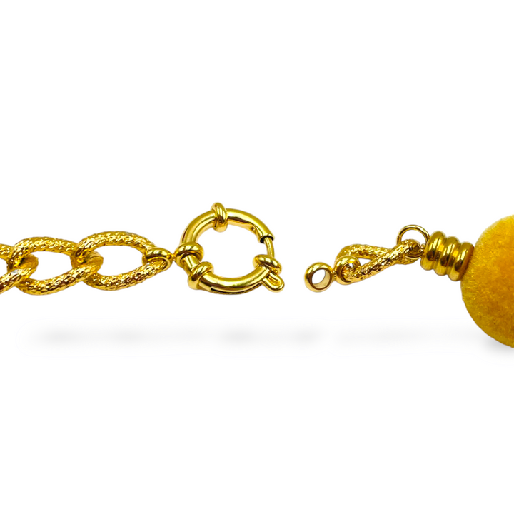 END OF COLLECTION - Colored fabric sphere necklace