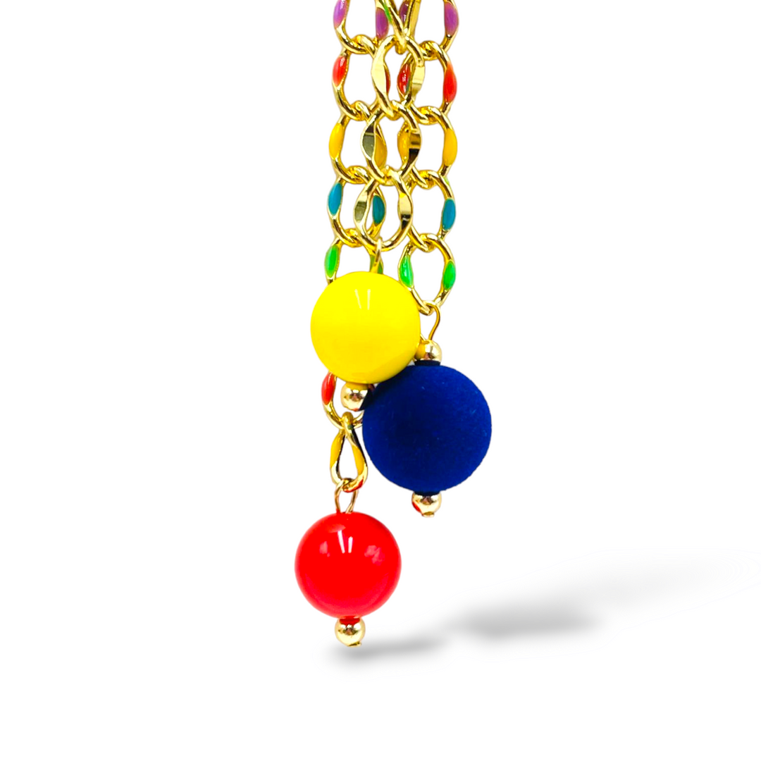 FINE COLLEZIONE - Collana ruota in legno e agata colorata