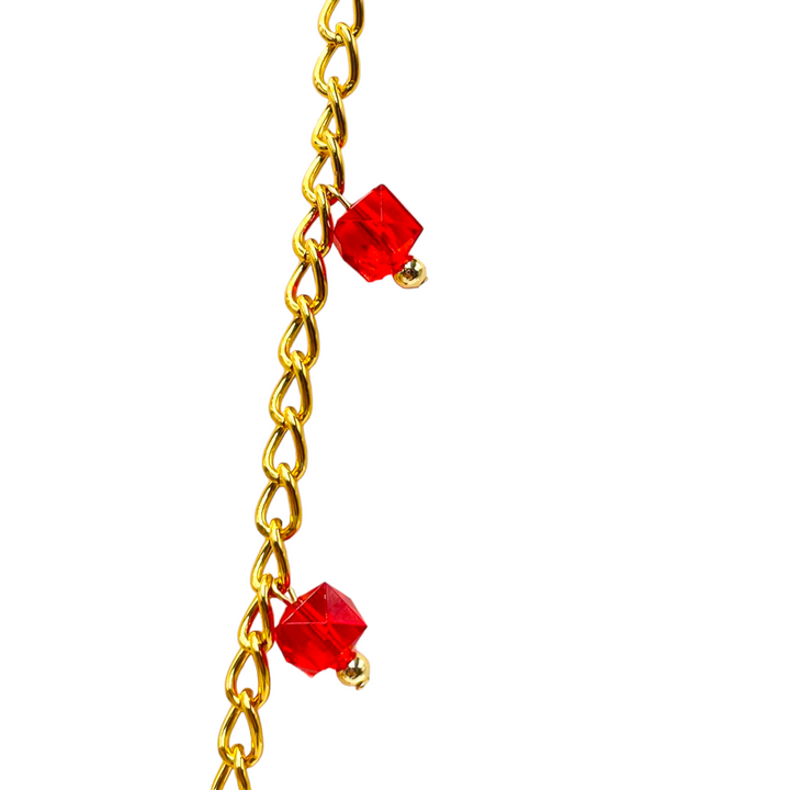 END OF COLLECTION - Wooden and colored agate diamond necklace