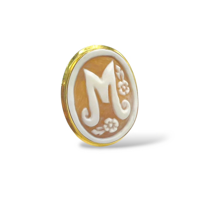 END OF COLLECTION - Initial cameo ring mounted on silver