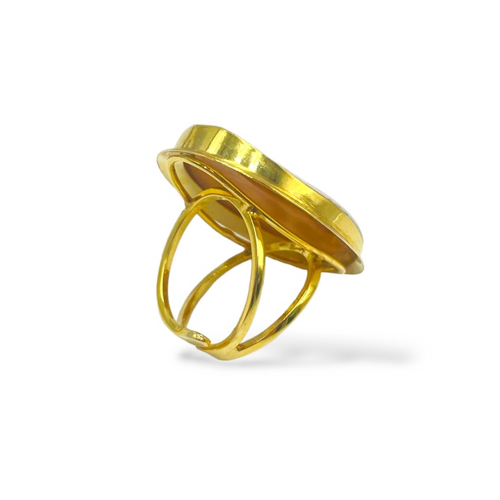 END OF COLLECTION - Initial cameo ring mounted on silver