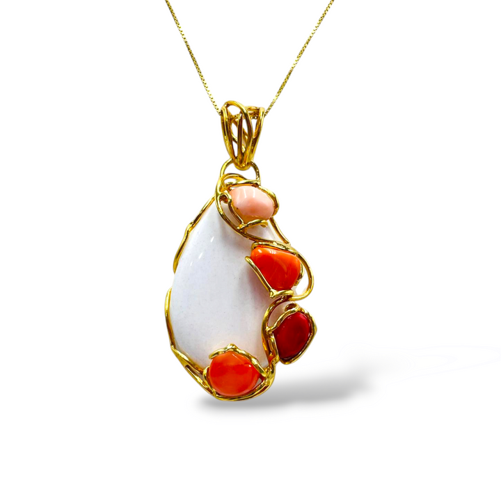 END OF COLLECTION - agate pendant necklace mounted on silver