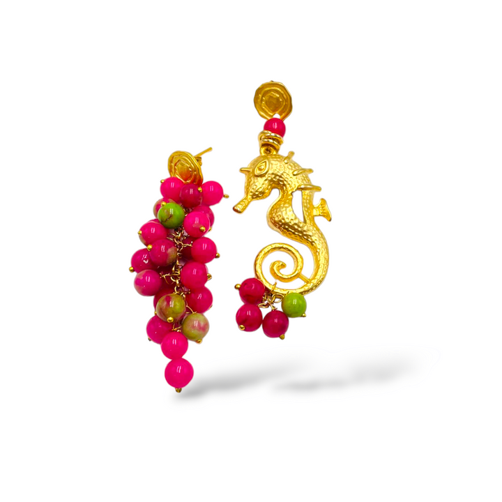 END OF COLLECTION - Zamak marine earrings mounted on zamak