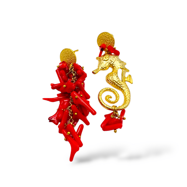 END OF COLLECTION - Zamak marine earrings mounted on zamak