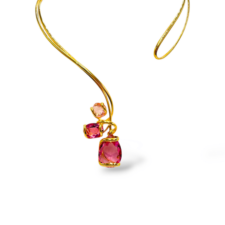 Precious crystal drop necklace
