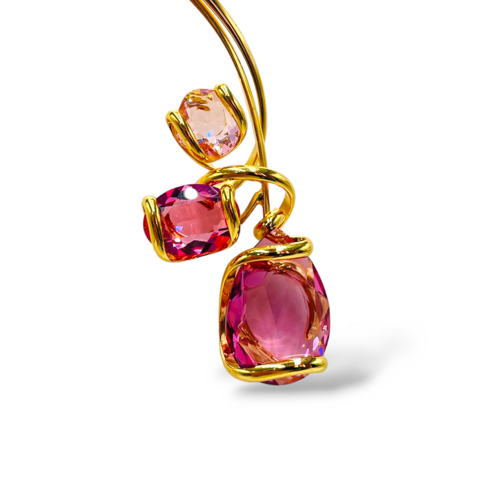 Precious crystal drop necklace