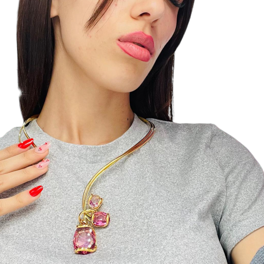 Precious crystal drop necklace