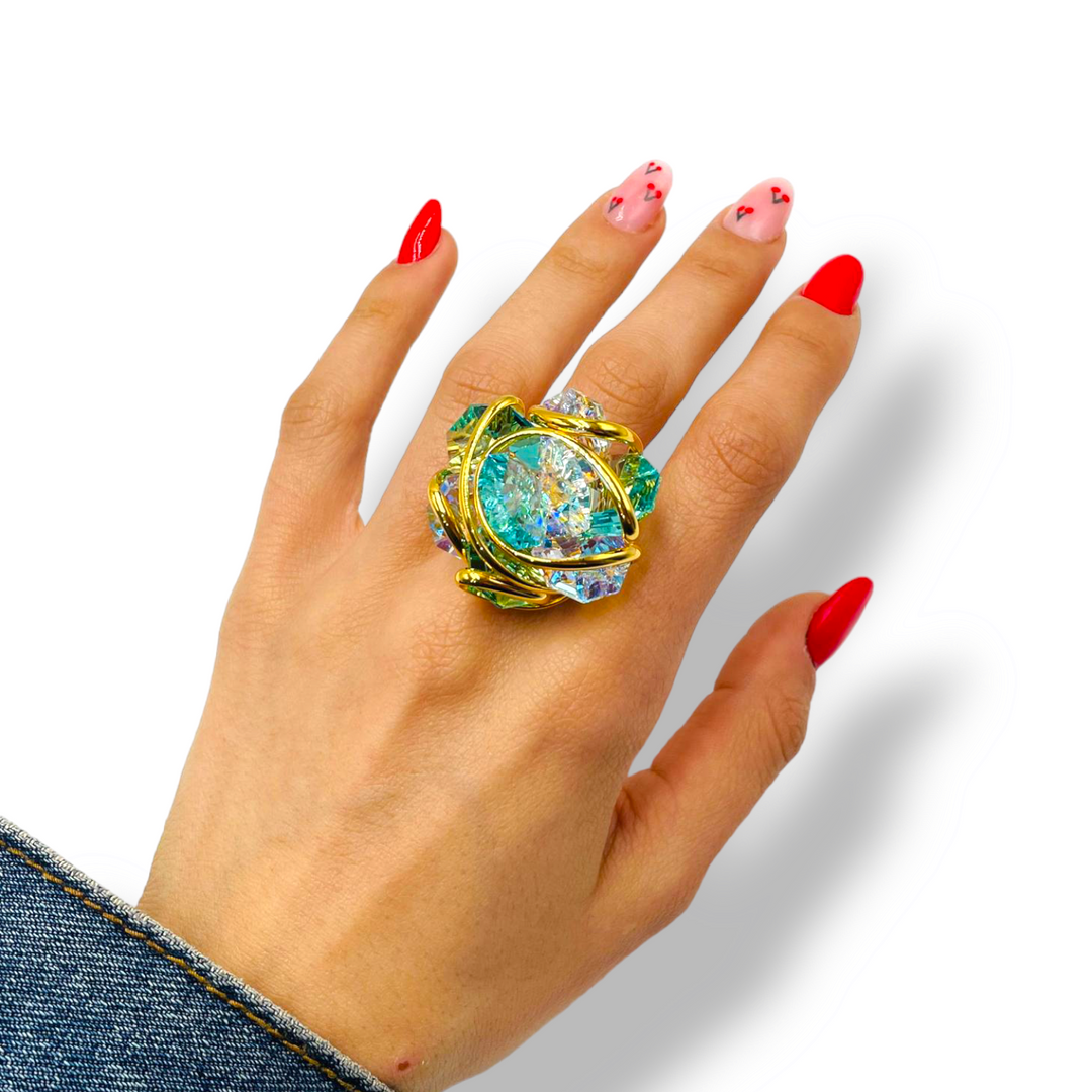 Swarovski flower ring