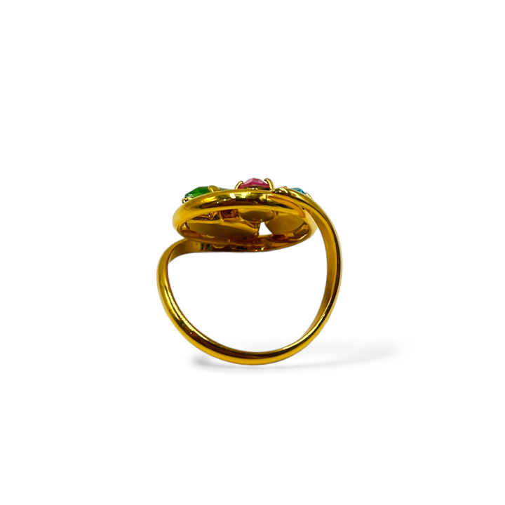 Swarovski colored leaves ring