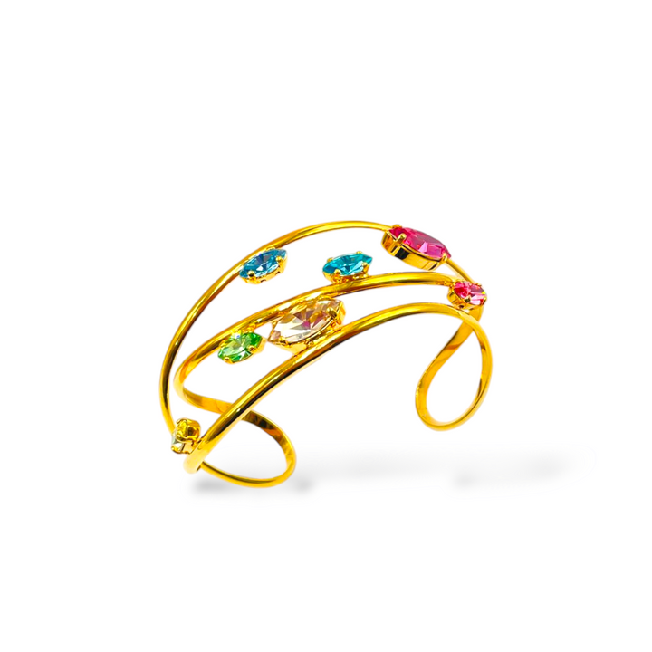 Swarovski colored leaves bracelet