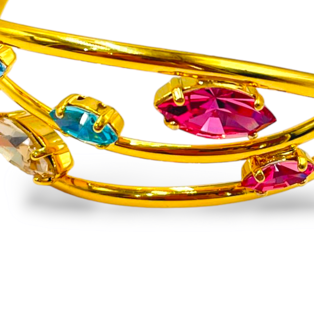 Swarovski colored leaves bracelet