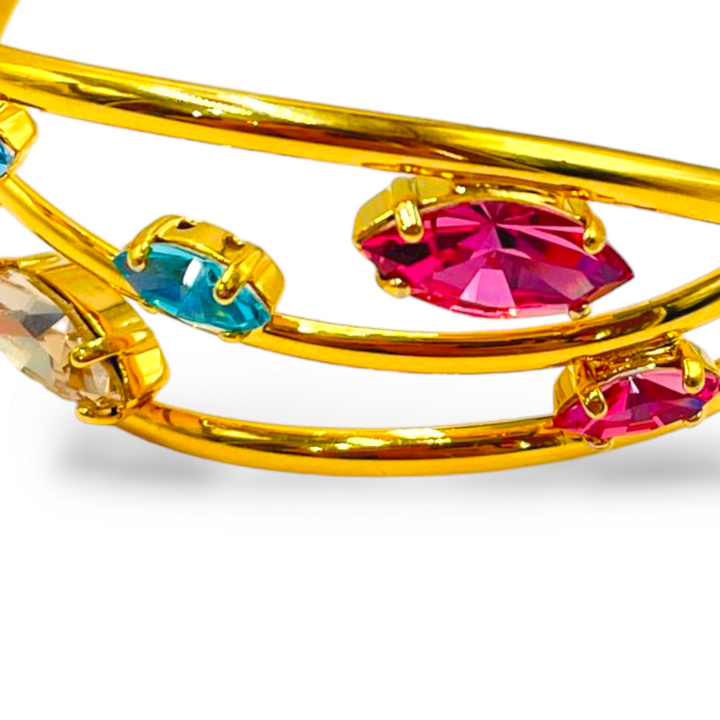 Swarovski colored leaves bracelet